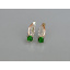 Серебряные серьги Sil с золотыми вставками 136s-1 Зеленый (Sil-1235) Чернигов