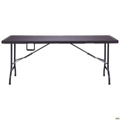 Переносний столик Додж 180х75 см складаний валізка пластик Wooden Brown коричневий туристичний-садовий Київ