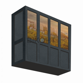 Французький балкон Rehau ламінація антрацит тонування бронза бічні та низ сендвіч