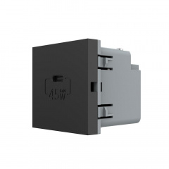 Механизм розетка USB type C с блоком питания 45W черный Livolo (VL-FCUC-2BP) Володимир-Волинський