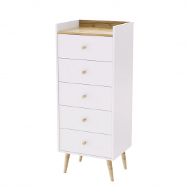 Комод Art in Head 5 скандинавский Asgard 500x1265x400 Белый бриллиант/Дуб крафт золотой (AG04011200000)