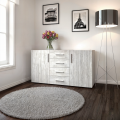 Комод с дверцами Tobi Sho Keelin ST-0004 на 4 ящика для гостиной, 1500х820х520 мм Бетон Киев
