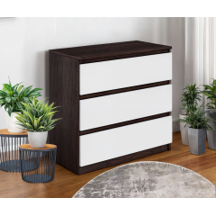 Комод малогабаритный Tobi Sho Caroll T-214 на 3 ящика для гостиной, спальни 800х760х400 мм Венге/Белый Кривой Рог
