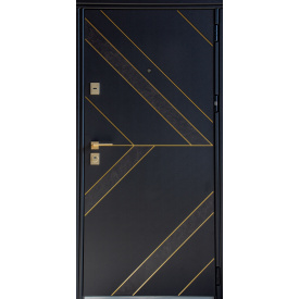 Входные двери металлические Елиас Е2 золотой молдинг антрацит серый/шелк серый