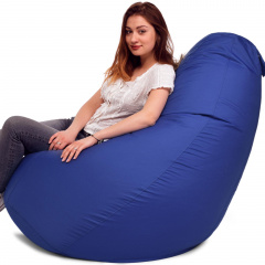 Кресло-мешок груша Оксфорд Waterproof 3XL 95х90х100 см iQmebel Синий сьемный чехол Хмельник