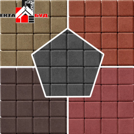 Тротуарна плитка БРУКІВКА 100х100 40мм квадрат 10х10 4см кольорова в асортименті