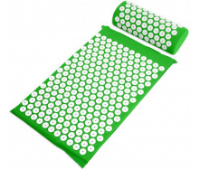 Коврик массажно-акупунктурный Life style Acupressure Mat and Pillow Set с подушкой 64 х 40 см Зелёный