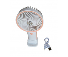 Вентилятор ручной аккумуляторный с подставкой для телефона Mini Fan HX09-1 Белый с персиковым