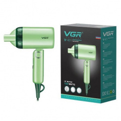 Фен для волос дорожный VGR V-421 складная ручка 1200W Green (3_03519) Веселе