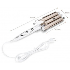 Плойка тройная Kemei JFQ-KM-1010 White/Gold (1756374681) Київ