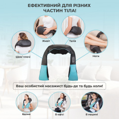 Массажер для всего тела (шеи, спины) с подогревом SBTR Shiatsu Синий Долина