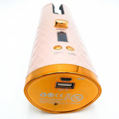 Беспроводная автоматическая плойка вращающаяся UKC Hair Curler с аккумулятором 5200мАч Розовый Ізмаїл