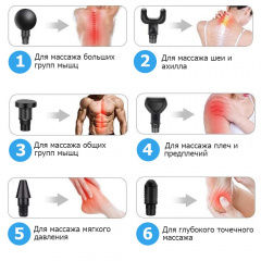 Ручной перкуссионный ударный электромассажер SBT group для тела 30 скоростей Петрове