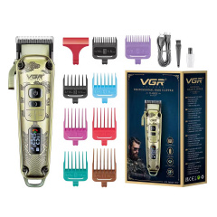 Машинка для стрижки волос VGR V-005 аккумуляторная 8 насадок 2600mAh 8W Gold Київ