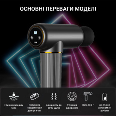 Портативный ручной массажер для тела LOGO 30 скор вибрационный ударный перкуссионный массажер Житомир