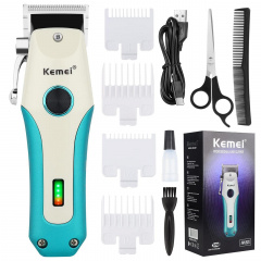 Машинка для стрижки волосся Kemei KM-2621 акумуляторна 5W White-Mint (3_03521) Доманівка