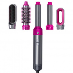 Мультистайлер для волос RIAS Hot Air Styler 5в1 с феном 1000W Grey/Pink (3_02764) Весёлое