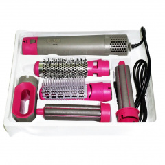 Мультистайлер для волос RIAS Hot Air Styler 5в1 с феном 1000W Grey/Pink (3_02764) Весёлое
