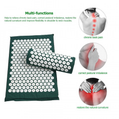 Коврик массажно-акупунктурный с подушкой Life style Acupressure Mat and Pillow Set 64х40см Темно-зеленый Херсон