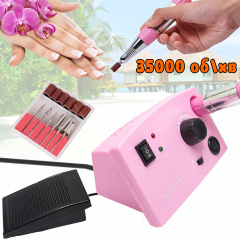 Машинка-фрезер для маникюра педикюра с педалью Beauty nail 8-1DM/211 30Ватт 35т об/мин для коррекции искусственных ногтей Розовая Черкаси