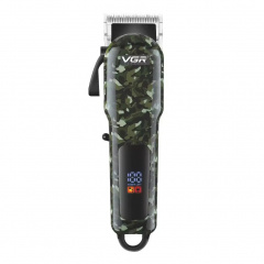 Машинка для стрижки волос VGR V-665 LED-дисплей аккумуляторная 6 насадок 1800mAh 7W Camo Курень