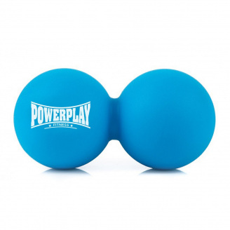 Массажный двойной мяч PowerPlay PP-4355 Silicone Lacrosse Peanut Ball 6.3х12.6 см Синий