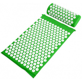 Коврик массажно-акупунктурный Life style Acupressure Mat and Pillow Set с подушкой 64 х 40 см Зелёный