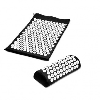 Коврик массажно-акупунктурный Life style Acupressure Mat and Pillow Set с подушкой 64 х 40 см Черный