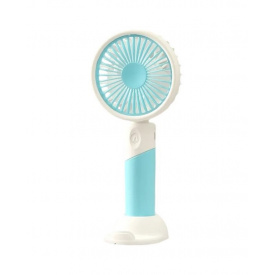 Вентилятор ручной аккумуляторный с подставкой для телефона Mini Fan ZB100 Голубой с белым