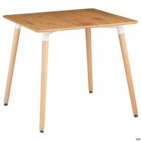 Стол обеденный Колибри квадратный 80*80 см на ножках в цвете бук