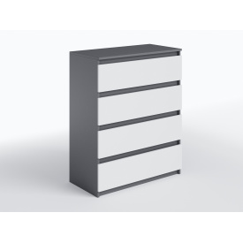 Комод для спальні Tobi Sho Brain Т-215 на 4 шухляди, 800х980х400 мм Антрацит/Білий