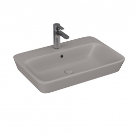 Раковина накладная Lucco Mita 650х450 прямоугольная, латте матовый