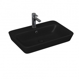Раковина накладная Lucco Mita 650х450 прямоугольная, черная глянцевая
