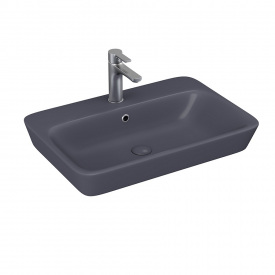 Раковина накладная Lucco Mita 650х450 прямоугольная, антрацит матовый