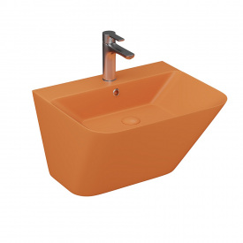 Раковина подвесная Lucco Moena 550х450 прямоугольная, оранжевая матовая