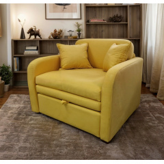 Диван малогабаритний Tobi Sho Юніор-1.1 м'який розкладний велюр Magic Amber, 1280х800х800 мм Вишгород