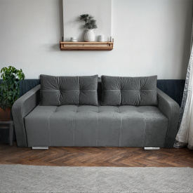 Диван раскладной Tobi Sho ARMADA прямой для гостиной велюр Forever Серый/65, 2250х900х970 мм