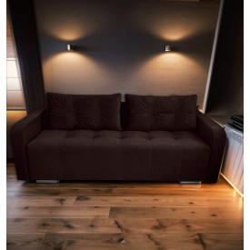Диван раскладной Tobi Sho ARMADA прямой для гостиной велюр Forever Коричневый/64, 2250х900х970 мм