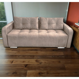 Диван прямий розкладний Tobi Sho ARMADA для вітальні велюр Крокус Бежевий/07, 2250х900х970 мм