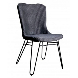 Обідній стілець Бонні плетений лум сірий-зелений на ніжках металевих