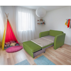 Кресло-диван для детской комнаты Tobi Sho Юниор-0.8 раскладное мягкое рогожка Salad/26, 980х800х800 мм