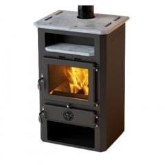 Печь с водяным контуром MBS Thermo In black stone 16 кВт верхнее подключение дымохода Киев