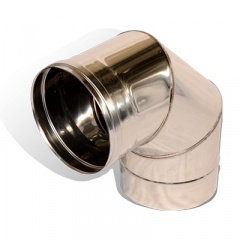 Коліно 90° на димохід Versia-Lux Ø 200 мм нержавіюча сталь 0,5 мм одностінний елемент Київ