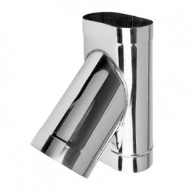 Трійник 45° на димохід овальний Versia-Lux 180 мм 120х240 мм нержавіюча сталь 1 мм