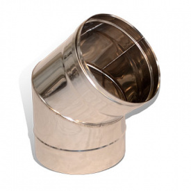 Коліно 45° на димохід Versia-Lux Ø 130 мм нержавіюча сталь 1 мм одностінний елемент