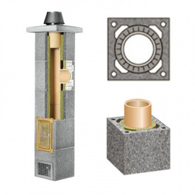 Комплект керамічного димоходу Schiedel UNI однотяговий без вентиляції 160 мм 12 м