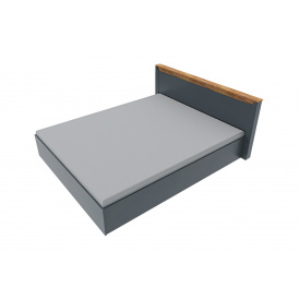 Ліжко Натіво-16 (160х200 см, ламелі, графіт + дуб крафт золотий)