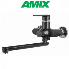 Смеситель для ванной AMIX Oscar-006 EURO Black (без шланга и лейки), Чёрный
