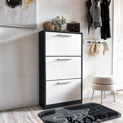 Тумба для взуття Tobi Sho Astrid ST-0021 у передпокій, 590х1200х280 Антрацит-Білий Обухів