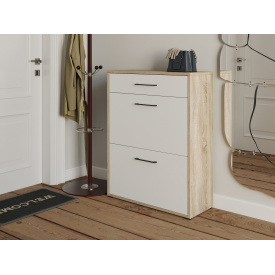 Тумба для взуття Tobi Sho Laura Т-207 з шухлядою в передпокій, 700х920х280 мм Сонома-Білий